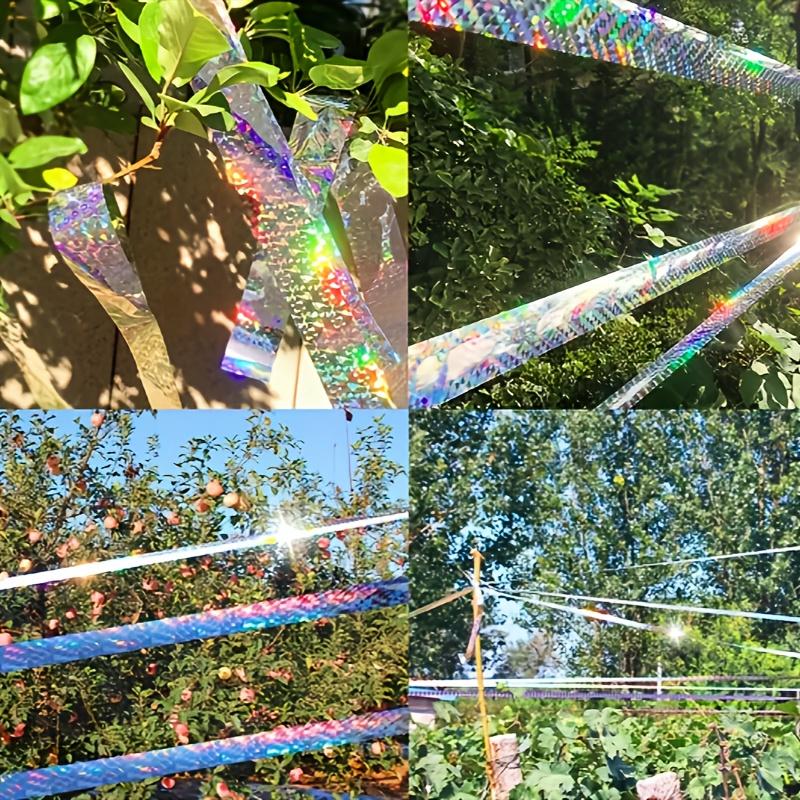 Reflective Bird Repellent Tape, Double-Sided Holographic Plastic Scare Ribbon for Gardens, Fruit Trees, Flower Beds and Outdoor Plants