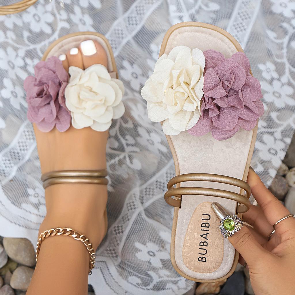 Fashion Summer Sandals for Women, Fashionable Fairy Style, Flat Bottom, Open Toe, Genuine Leather, Non-slip, Women's Shoes