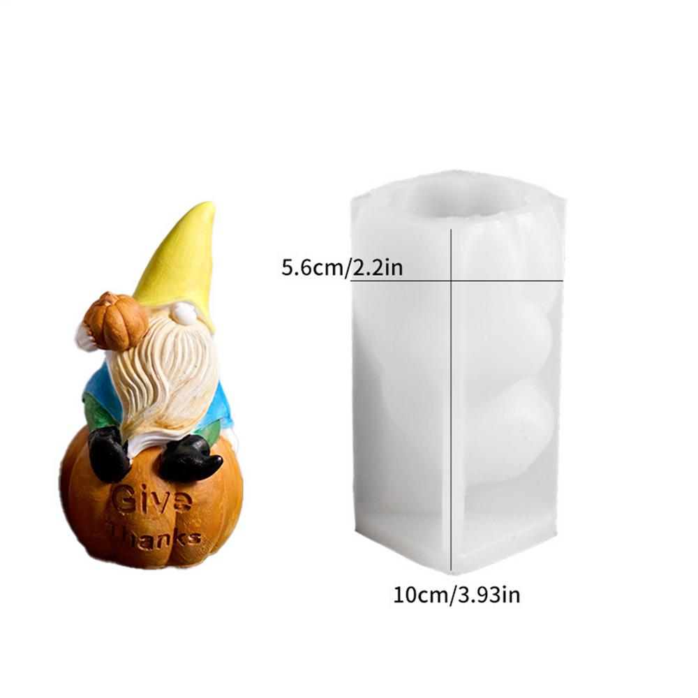 

3D Dwarf Silicone Christmas Mold Fall Wheat Pumpkin Corn Elements Dwarf Crafts Reusable Flexible 3D Gnome Silicone Mold