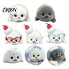 Holiday Stocking Stuffer Cute Baby Seal Plush Keychain, Soft Fluffy White Mini Bag Small Animal Charm, Stuffed Ocean Key Ring Accessory for