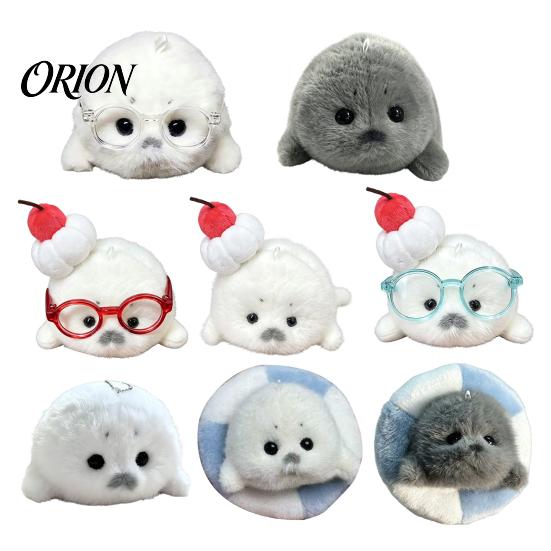 Holiday Stocking Stuffer Cute Baby Seal Plush Keychain, Soft Fluffy White Mini Bag Small Animal Charm, Stuffed Ocean Key Ring Accessory for