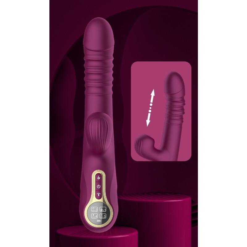 Multi-functional Telescopic Vibrator Intelligent Display Fast Piston Heating Sucking Tongue Licking Masturbator