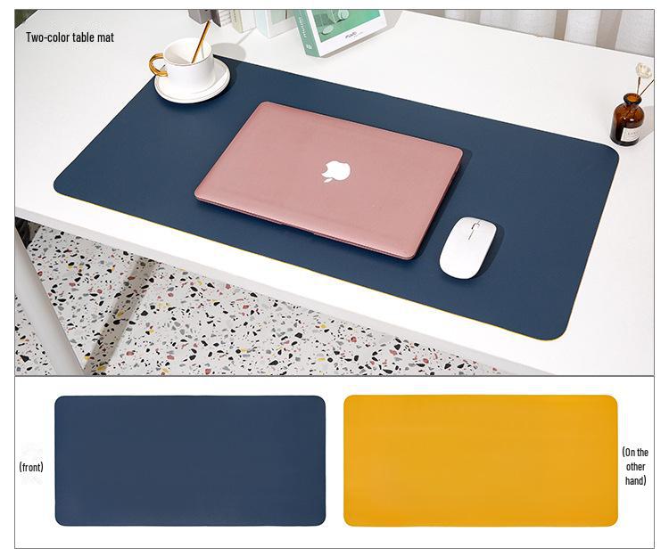 Two-Color Large Waterproof Leather Desk and Mouse Pad for Students and Computers