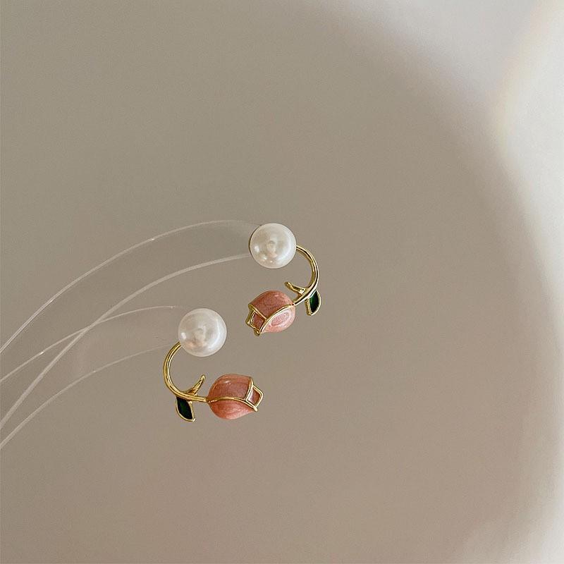 French Baroque Special-Shaped Pearl Pendant Earrings Women'S Niche Fashion Versatile Design Sense Knotted Earrings Earrings