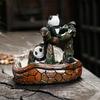 Bamboo Panda Incense Backflow Burner Backflow Incense Holder Waterfall Incense Burner Home Living Room Decorations Office