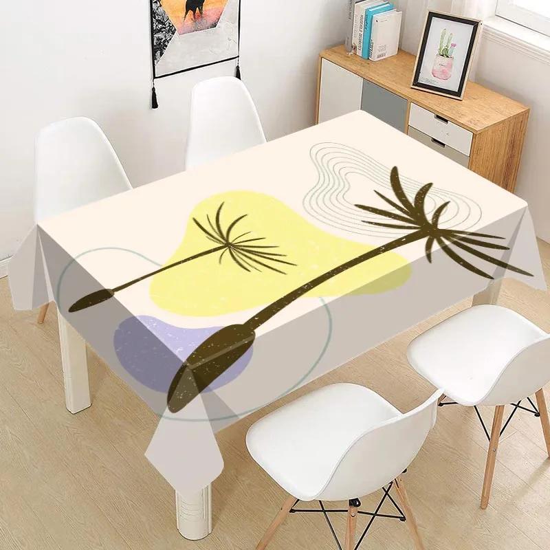 Abstract Leaves Tablecloth Oxford Fabric Square/Rectangular Dust-proof Table Cover For Party Home