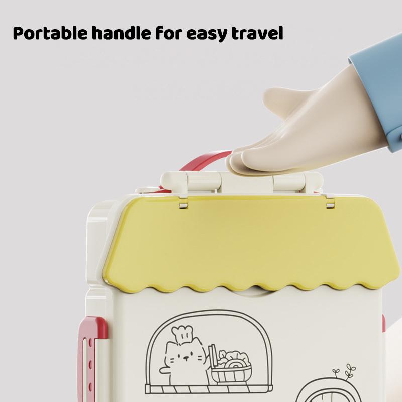 1 Piece Adult Lunchbox With 4 Compartments - Microwave Safe, Leak-proof, Includes Cutlery (spoon, Fork), Portable Cutlery