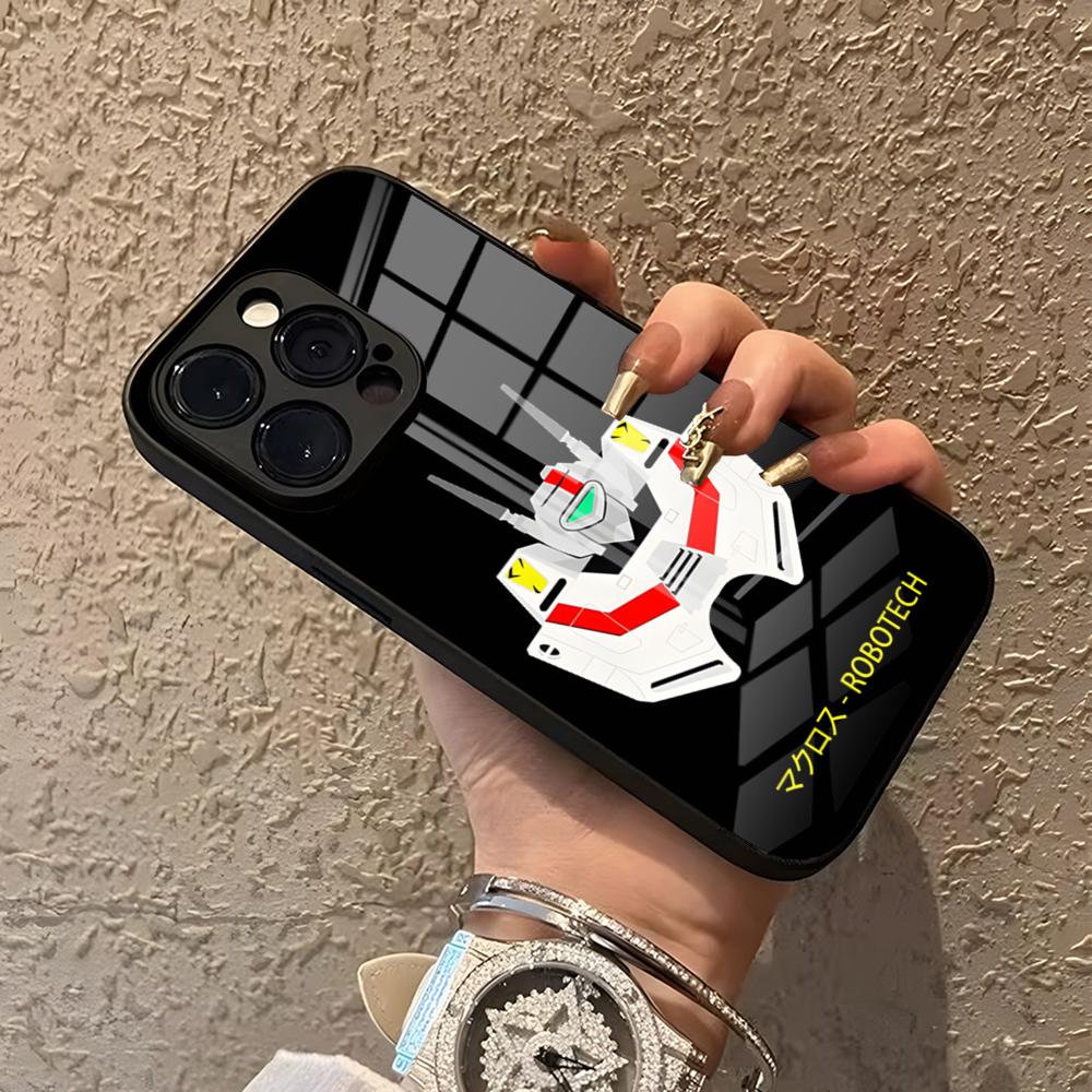 Anime Robotech Phone Case For IPhone 15 Pro Max 14 Pro 12 16 11 13 Mini X XR XS 8 7 Plus SE Tempered Glass Back Cover
