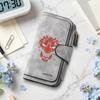 Gothic Oni Pattern Long Wallet Multislot Card Holder Coin Purse Forever Casual Portable Purse