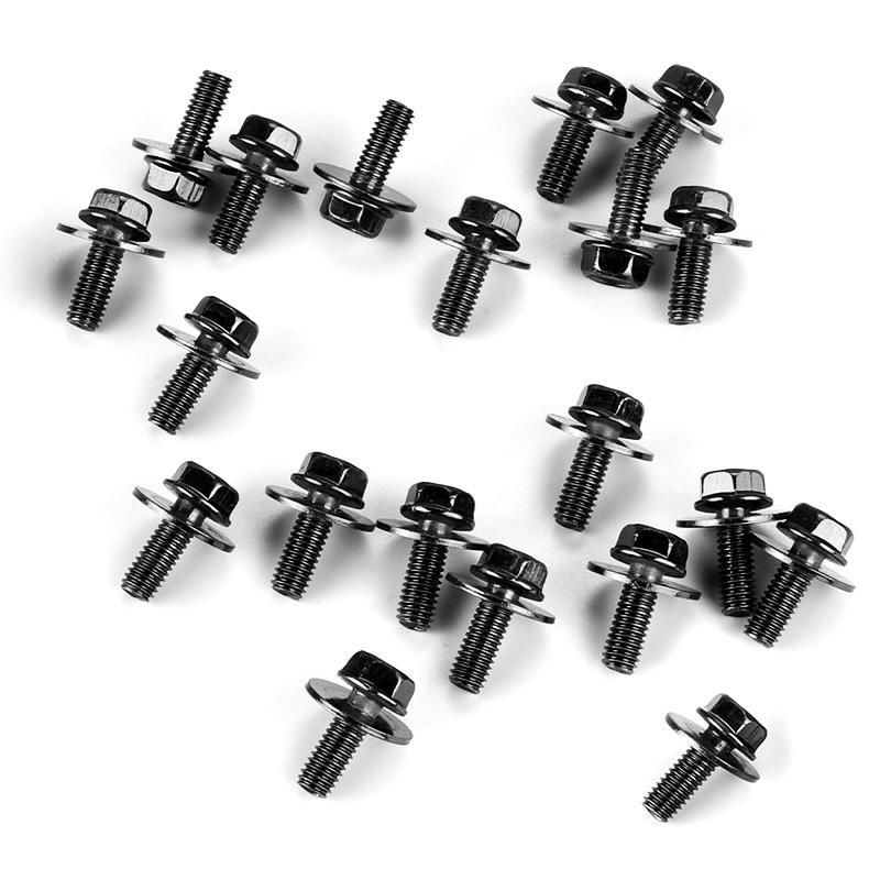 20x Car Screws Body Bolts M6 -1.0 x 16mm long. 10mm hex. 17mm Washer Metal Universal For Auto Truck Retainer Fastener Rivet Bolt