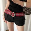 Retro Wide Belt Versatile Needle Buckle Belt Y2K PU Leather Belt  for Women