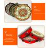 Chinese Style Tambourine Handbell 8 Inch Music Percussion Instrument Ethnic Floret Hand Drum  Kids