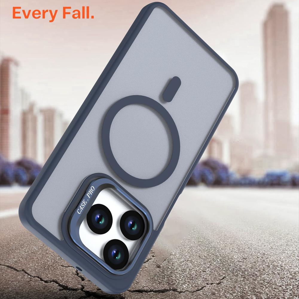 KEYSION Lens Stand Magnetic Phone Case for MagSafe for HONOR X5d Plus Matte Translucent Shockproof Back Cover for Honor X5c Plus