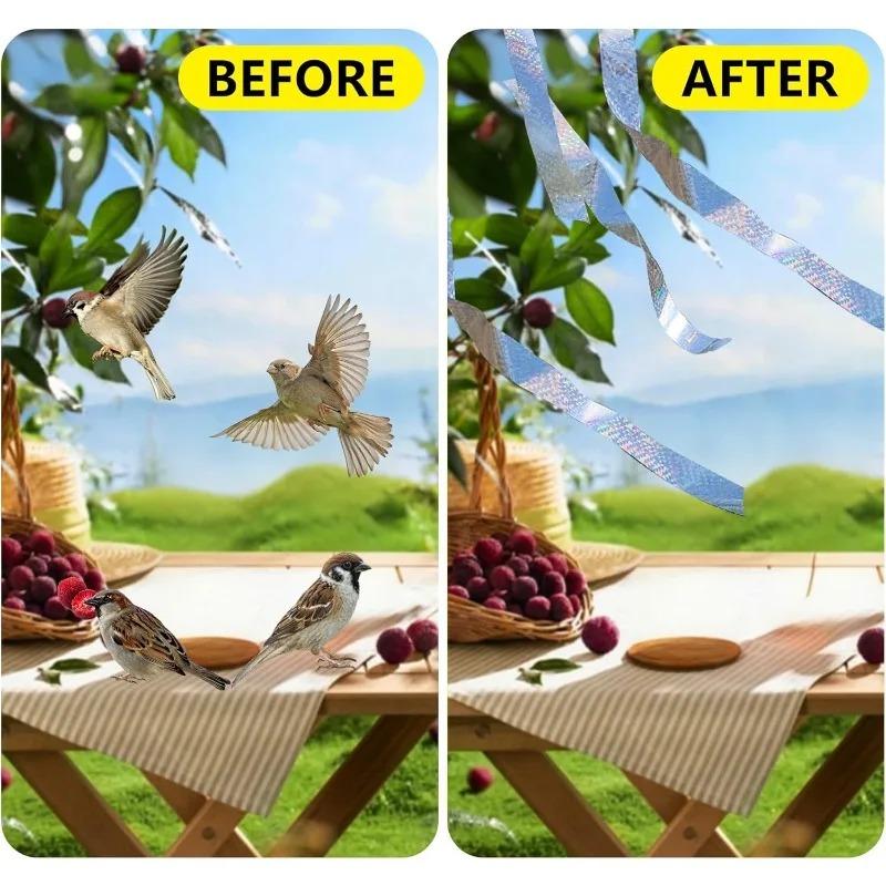 1Pcs 80M Double-Sided Reflective Bird Repellent Tape Holographic Scare Ribbon Laser Deterrent for Pigeon Fox Bird Control Garden