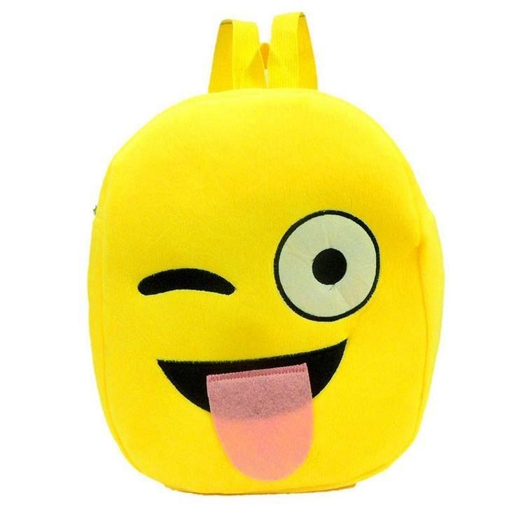Adorable Cute Smile Emoji Face Backpack For Kids Crafted With Plush Material