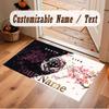 Floral Garden Theme Crystal Velvet Floor Rug Personalized Custom Name Text Warm Carpet Home Decoration