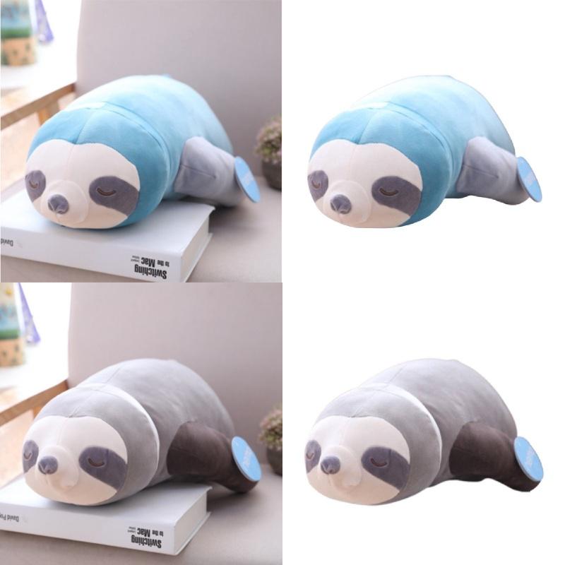 Adorable Sloth Plush Toy Pillow For Kids And Girls Short Plush And Pp Cotton Stuffed Blue And Grey