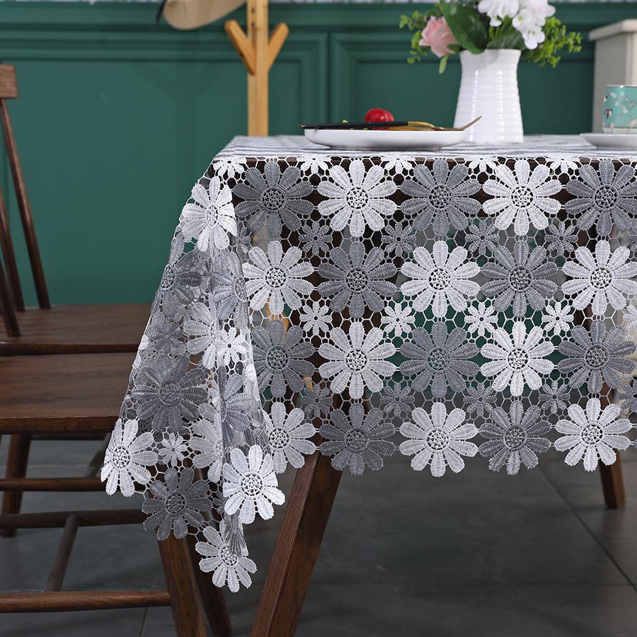 Embroidered Tablecloth with Hollow Multi Size Dust-proof and Anti Slip High-end Long Strip Tablecloth, Nordic Hollow Tablecloth