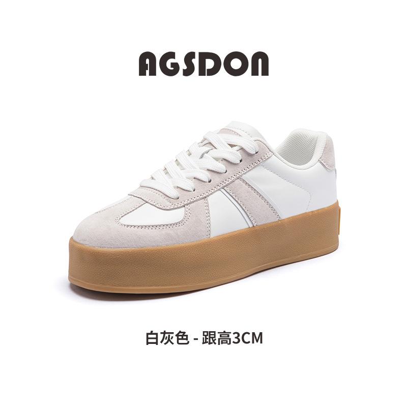 Augustine retro German training shoes women's 2025 new autumn platform Forrest Gump board shoes casual sports white shoes