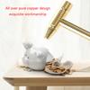 6 In 1 Copper Hammer Small Round Hammer Multifunctional Mini Hammer Screwdriver with Bottle Opener Golden Durable