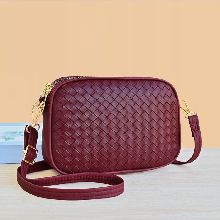 Dámská módní crossbody taška s tkaným vzorem, peněženka, taška přes rameno, držitel na karty, pouzdro na telefon