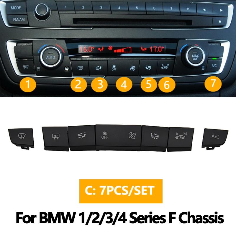 Car Dashboard CAir Conditioner AC Control Button CD Player Key Cap Repair Kit For BMW 1 2 3 4 F Series F20 F21 F22 F23 F30 F32