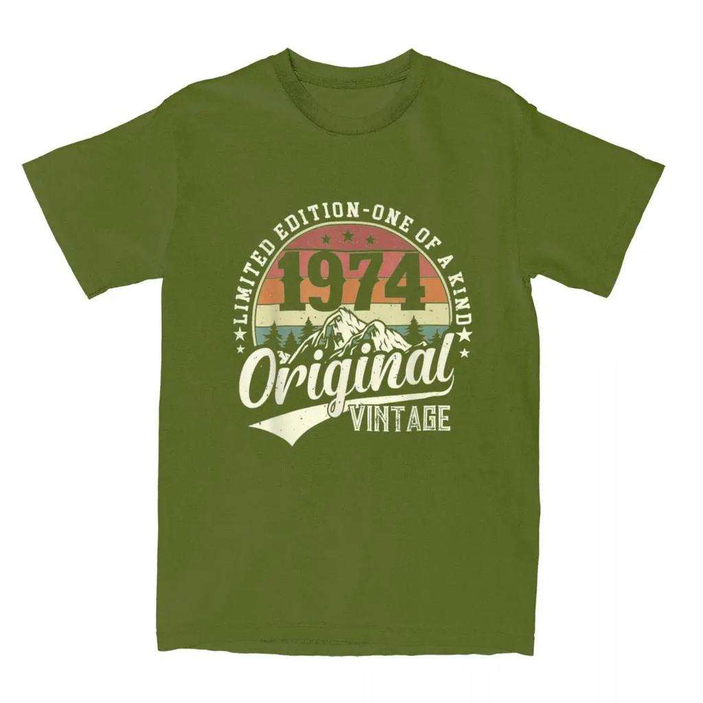 Men Women 50th Birthday Gift For People Born In 1974 Shirts Accessories Hipster Cotton 50 Years Old T Shirt Tee Clothing Printed