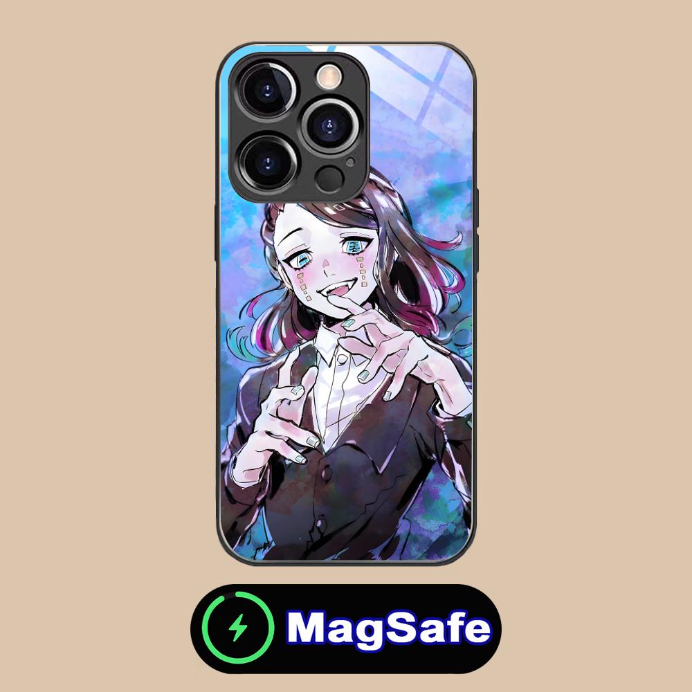 

Demon Slayer Enmu Tamio Phone Case for iPhone 16 15 14 13 12 11 Pro Max Plus Mini MagSafe Glass Colour Printing Luxury Cover iPhone 15