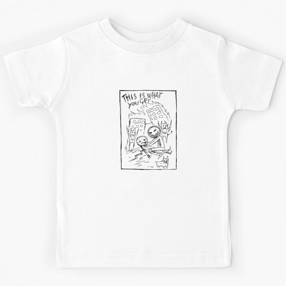 Karma Police - Ballpoint Sketch - Illustrated Lyrics Kids T-Shirt 110