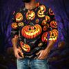 Men's Casual Halloween Print Raglan Three-Quarter Sleeve Shirt