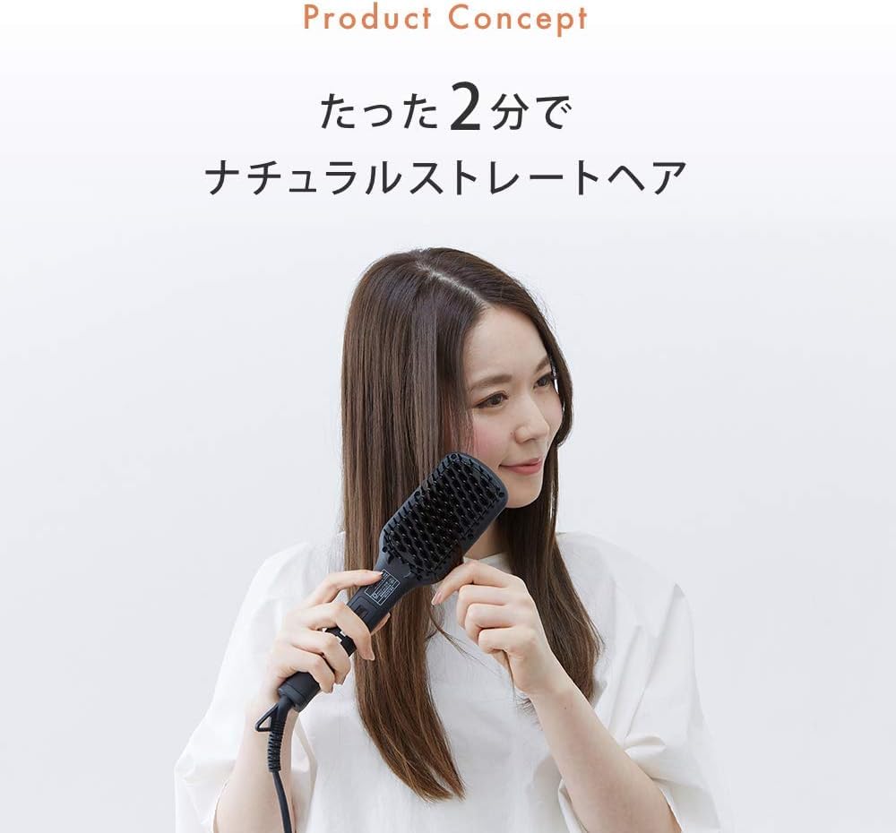 SALONIA Straight Heat Brush Slim Hair Brush (Compatible with International Markets) SL-012GRS Gray [Amazon.co.jp Exclusive]