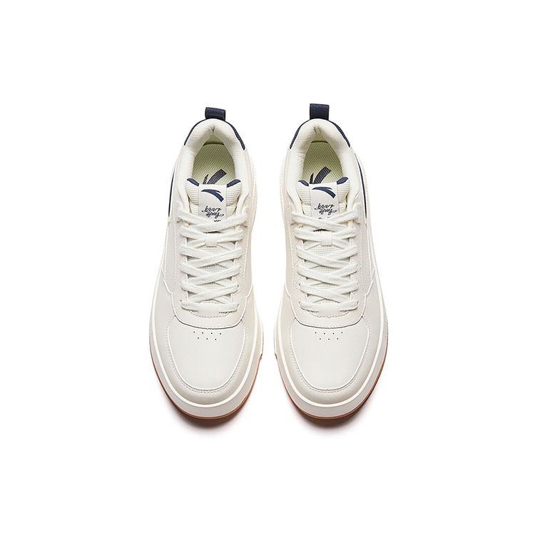 Anta Milk Cap 2 Comfortable Versatile Non-Slip Wear-Resistant Low-Top Skate Shoes Men Skate Shoes White Blue 912348080-1