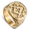 2026 Europäischer und Amerikanischer Modering, Retro Gold Titanstahl Ring Schmuck