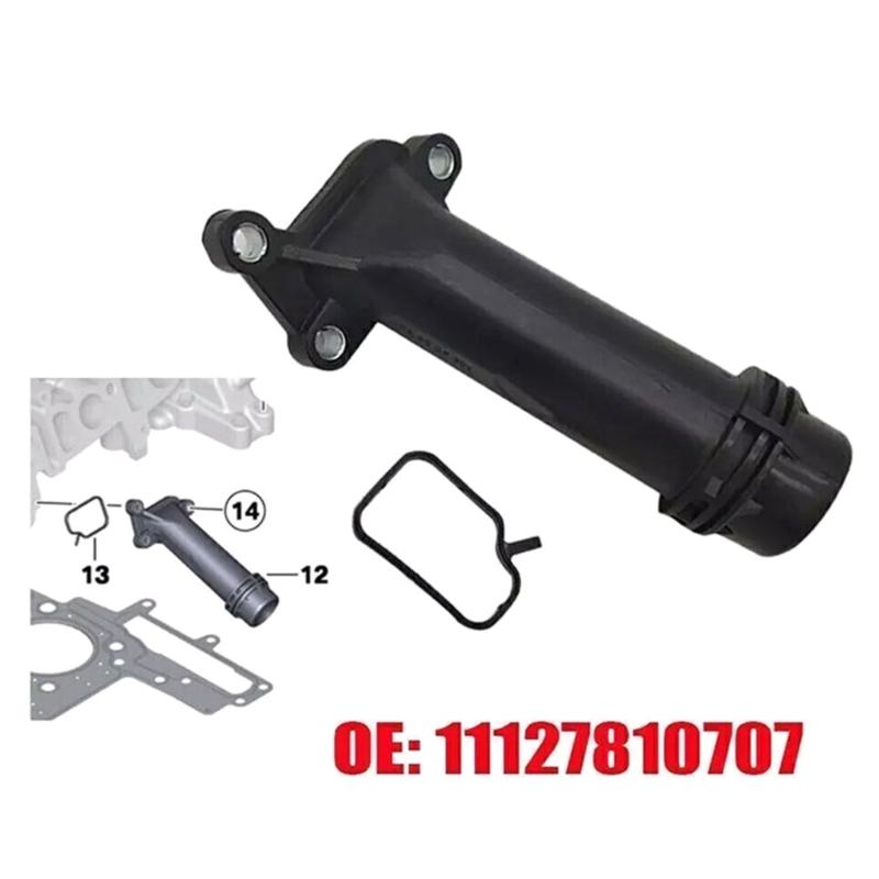 Coolant Distribution Pipe Outlet Heat Resistant Plastic Water Hose Joint Replaces E90E91E92E93 for 3.0L 4.4L Engines