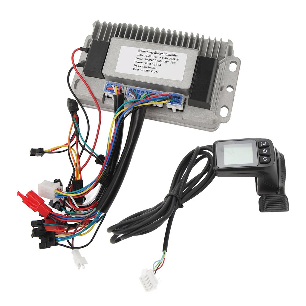 36V 48V 1000W 38A Electric Bike Motor Controller 128DX Thumb Throttle with Display Electric Bike Conversion Kit