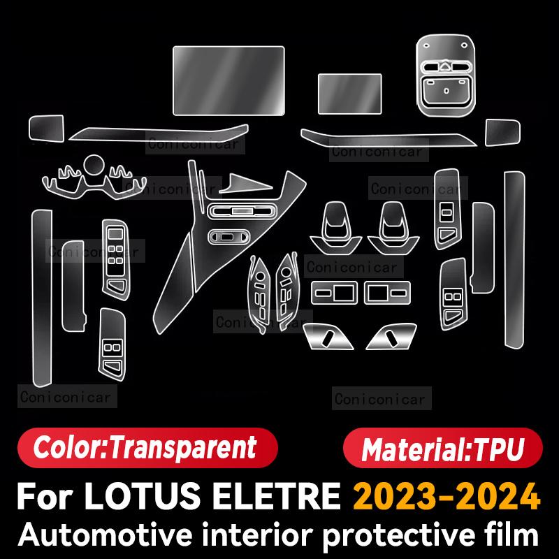 For LOTUS ELETRE 2023 2024 Car Interior Center Console Instrument Dashboard Protective Film Anti-scratch Sticker Accessories LHD