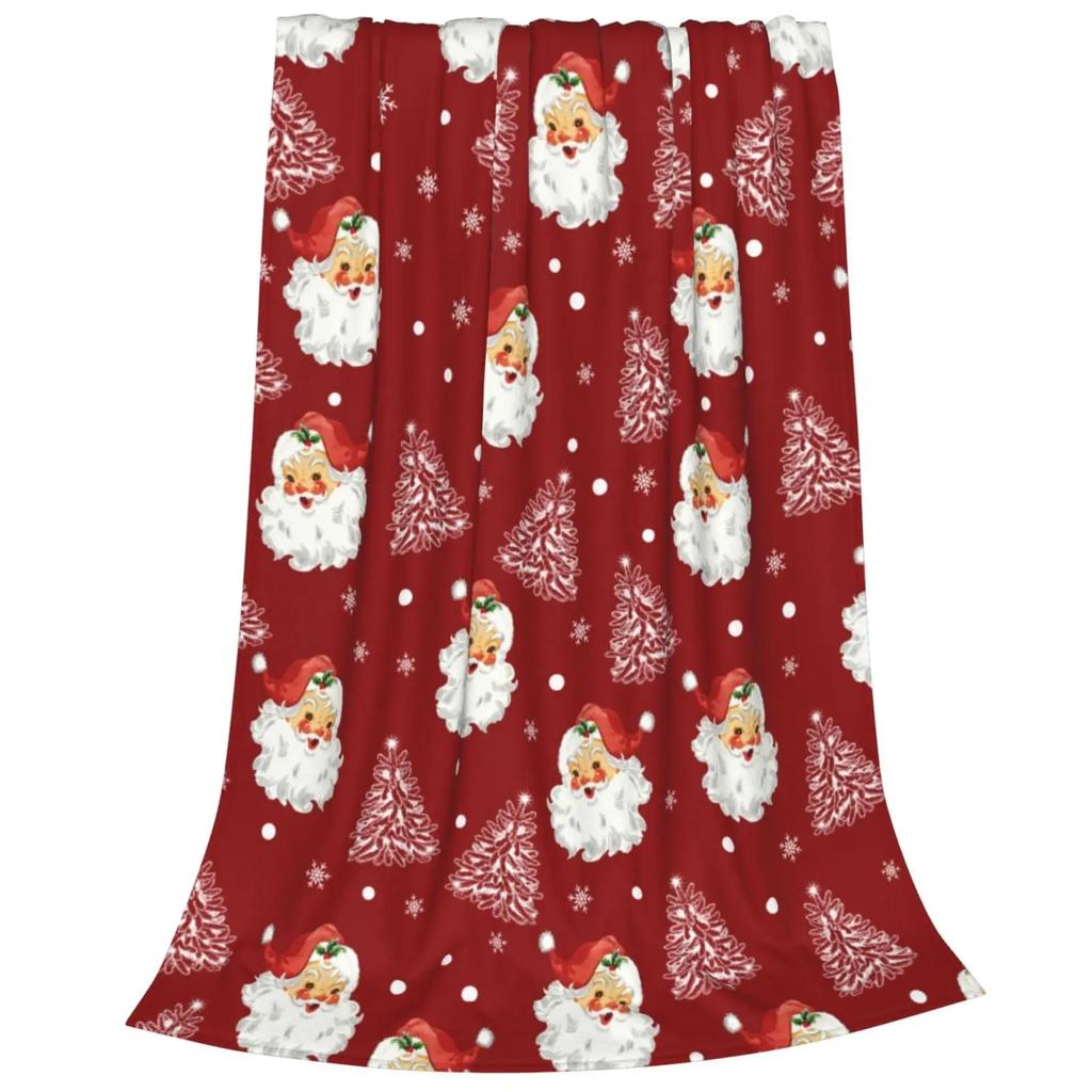 Santa Claus Blanket Christmas Theme Throw Blanket for Girls Boys Gift Super Soft Cozy Flannel Fuzzy Blanket for Couch Sofa Bed
