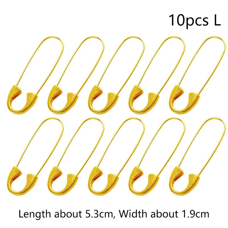 5/10 Stück Goldene Metall-Sicherheitsnadeln Heavy Duty Mit Loch Für Brosche Schmuck Basteln Bekleidungszubehör Nadeln Stecknadelkissen
