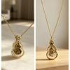 Exquisite Fuyun Gourd S925 Silver Clavicle Pendant Necklace - Light Luxury Chinese Style with Crushed Ice Design