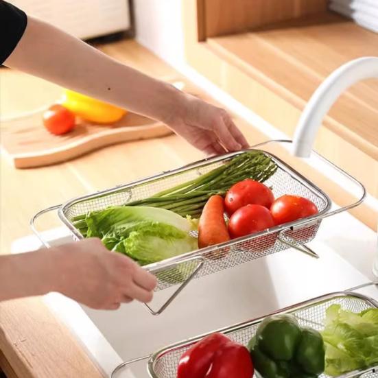 Sink Strainer Drain Basket Strong Load-bearing Retractable Design Multi-purpose Expandable Sink