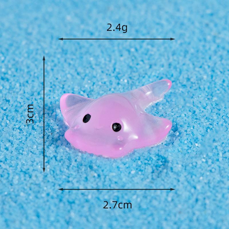 5 Pcs Lovely Elephant Small Miniatures Luminous Transparent Resin Animal Miniature Landscape Table Ornaments