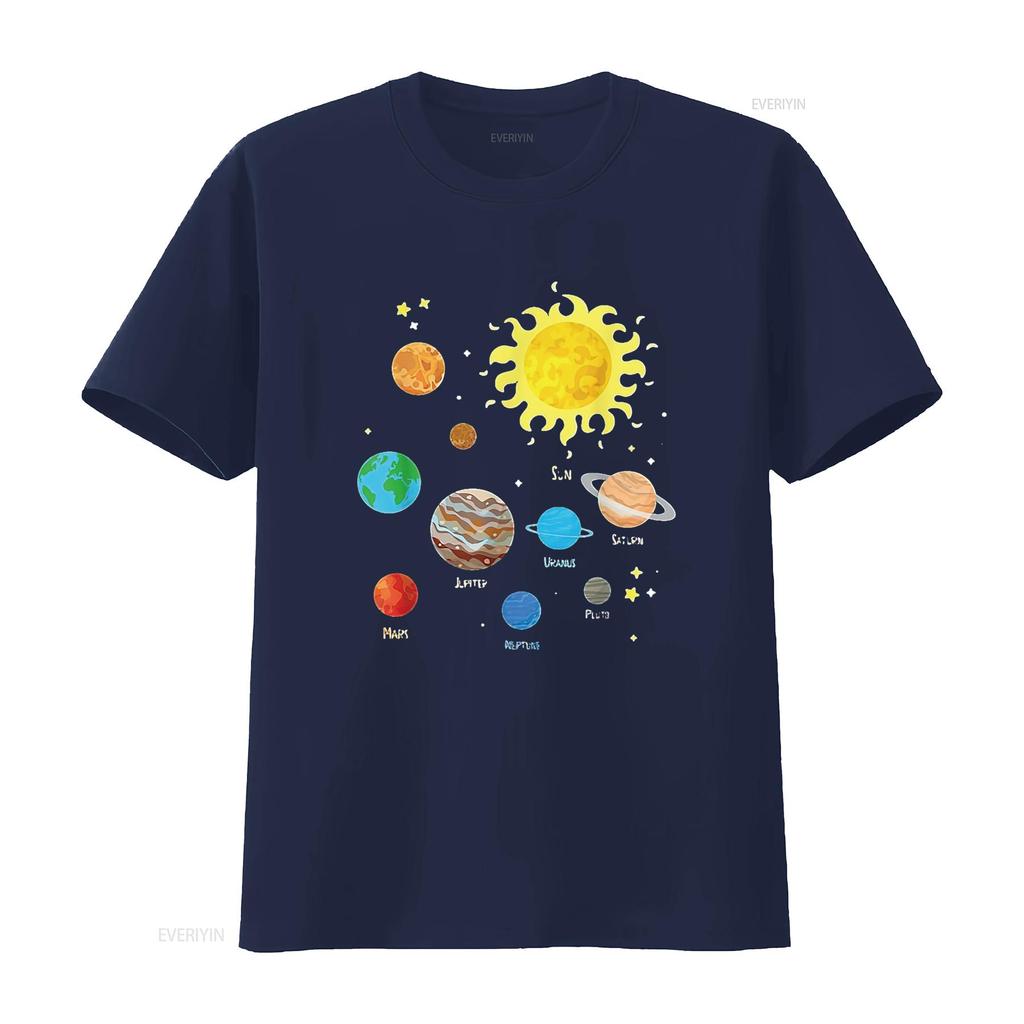 Mens Solar System Dwarf Planets Astronomy Lover Astronaut T Shirt Black 2XL Vintage Washed Versatile Soft Fashion Unisex
