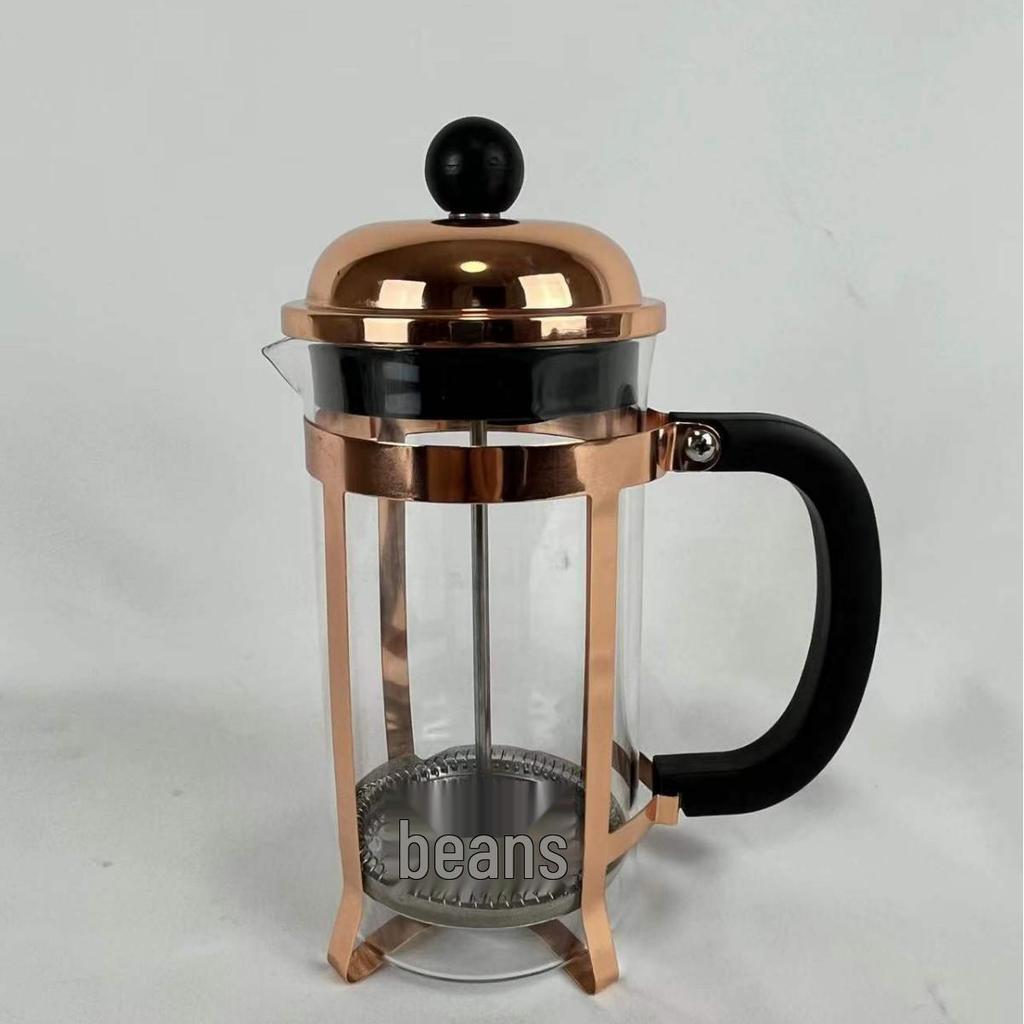 Heat-Resistant French Press Coffee & Tea Maker with Bamboo Handle and Stainless Steel Filter