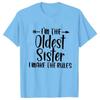 Sister Rules Gifts T Shirts Sweet Fashion Women Tshirt Funny Oldest Middle Youngest Sister Tees Sarcastic Sibling Matching Shirt