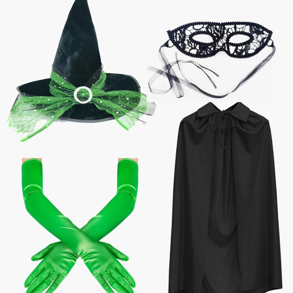 Adult Halloween Witch  Cosplay Costume With Hat Gloves Cloak Party Performance