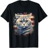 4. Juli US-Flagge Britisch Kurzhaar Katze T-Shirt