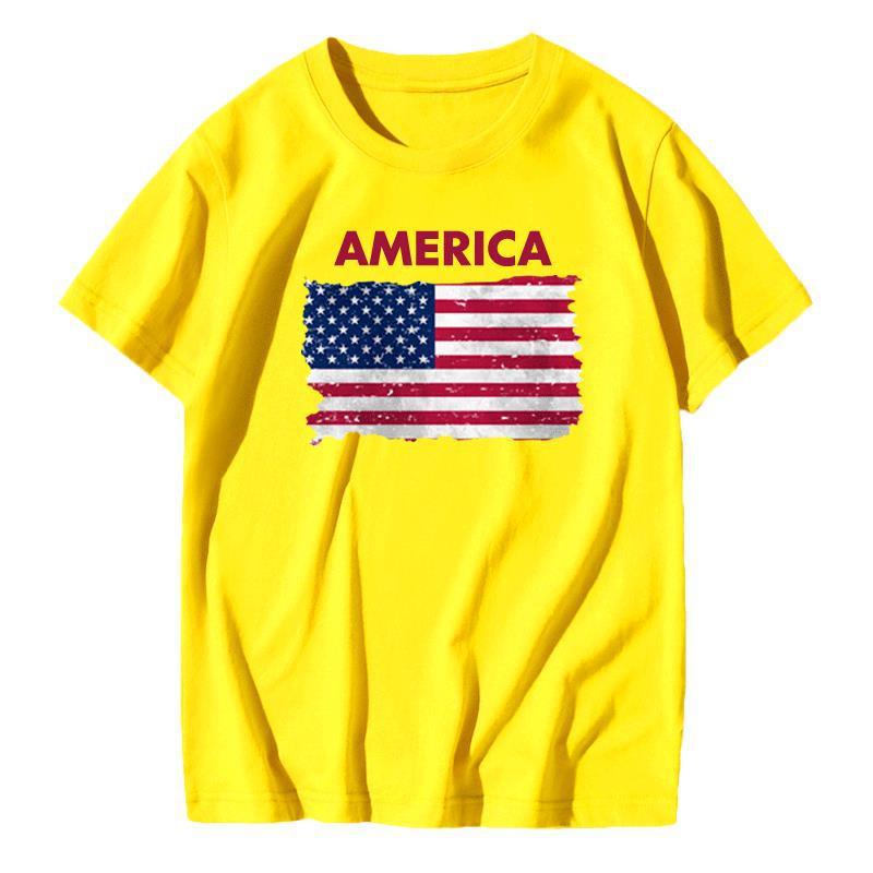 Different Countries cotton Short Sleeve American Canada Spain Flag Arts Classic Sleeve Men Women Loose Half Sleeve