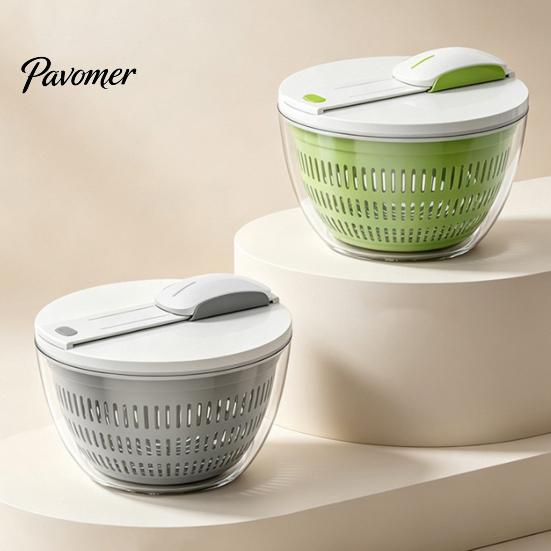 Detachable Drain Basket Vegetable Salad Spinner, Bowl And Mesh Design, Manual Multi-purpose Strainer Hand-Centrifugal Dehydration System, Quick Drying