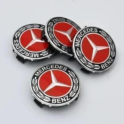 4PCS 75mm Metal Emblem Car Wheel Center Hub Cap Cover Badge For Mercedes Benz AMG GLK GLE GLC W203 W206 W220 W205 W211 W212 W201