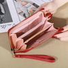 Glitter Shining Wallet  Long Women's Zipper Wallet - Korean Splicing, Color Contrast, Tassel, and Rivet Details